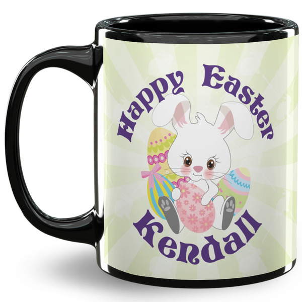 Custom Easter Bunny 11 Oz Coffee Mug - Black (Personalized)