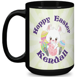 Easter Bunny 15 Oz Coffee Mug - Black (Personalized)