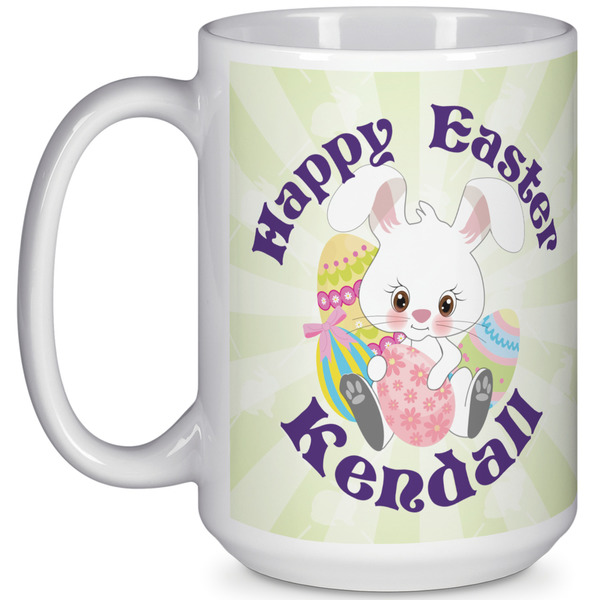 Custom Easter Bunny 15 Oz Coffee Mug - White (Personalized)
