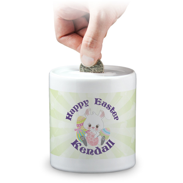Custom Easter Bunny Coin Bank (Personalized)