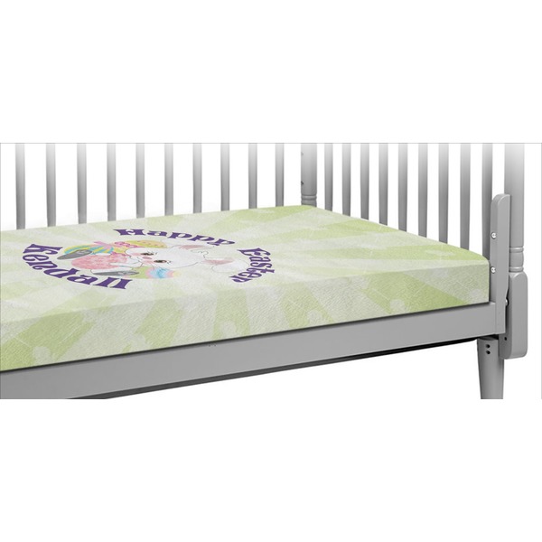 Custom Easter Bunny Crib Fitted Sheet (Personalized)