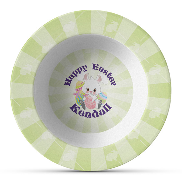 Custom Easter Bunny Plastic Bowl - Microwave Safe - Composite Polymer (Personalized)