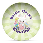 Easter Bunny Microwave Safe Plastic Plate - Composite Polymer (Personalized)