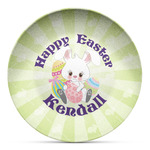 Easter Bunny Microwave Safe Plastic Plate - Composite Polymer (Personalized)