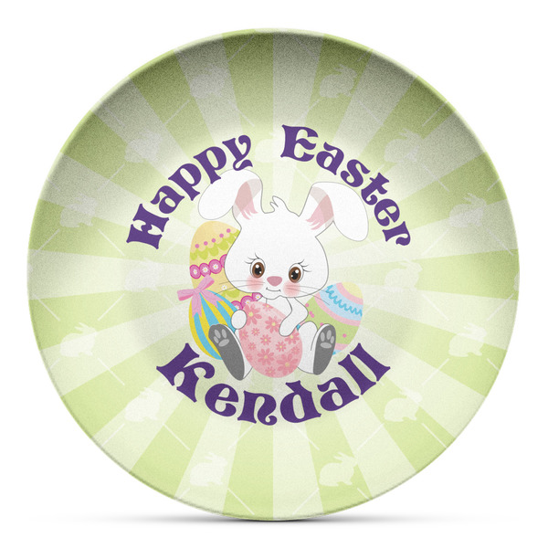 Custom Easter Bunny Microwave Safe Plastic Plate - Composite Polymer (Personalized)