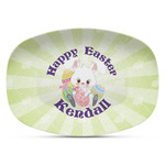Easter Bunny Plastic Platter - Microwave & Oven Safe Composite Polymer (Personalized)