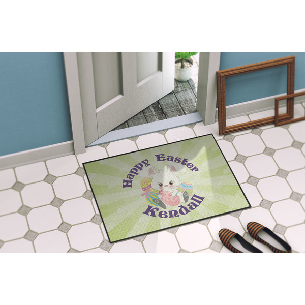 Easter Bunny Door Mat Lifestyle