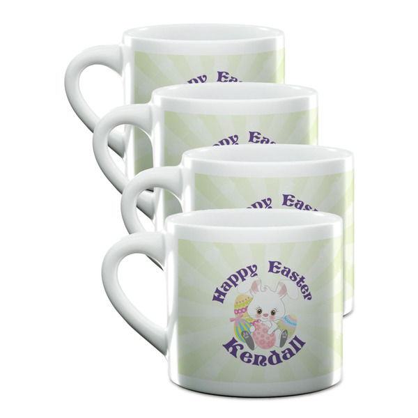 Custom Easter Bunny Double Shot Espresso Cups - Set of 4 (Personalized)