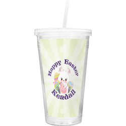 Easter Bunny Double Wall Tumbler with Straw (Personalized)