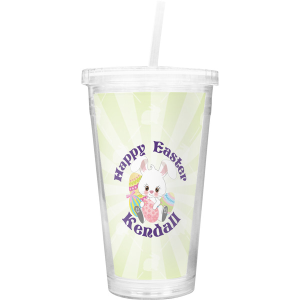 Custom Easter Bunny Double Wall Tumbler with Straw (Personalized)