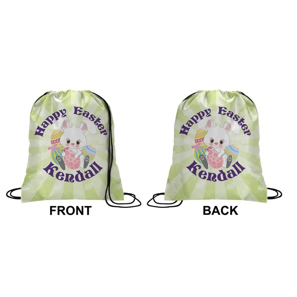 Easter Bunny Drawstring Backpack Front & Back Medium