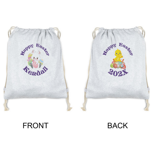 Easter Bunny Drawstring Backpacks - Sweatshirt Fleece - Double Sided - APPROVAL
