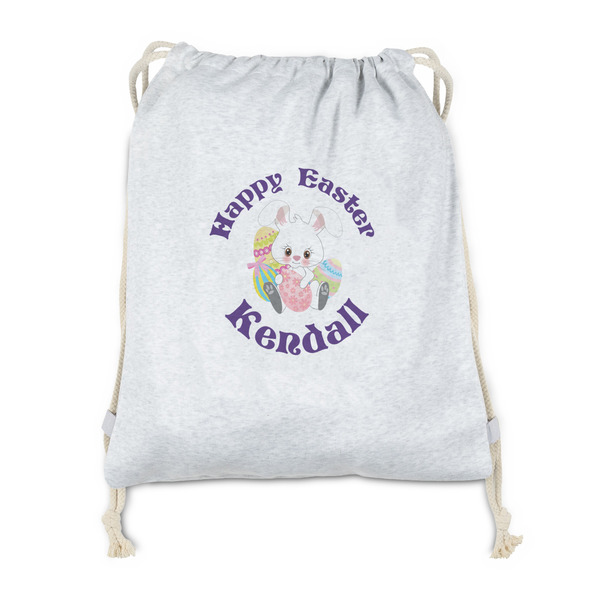 Custom Easter Bunny Drawstring Backpack - Sweatshirt Fleece - Double Sided (Personalized)