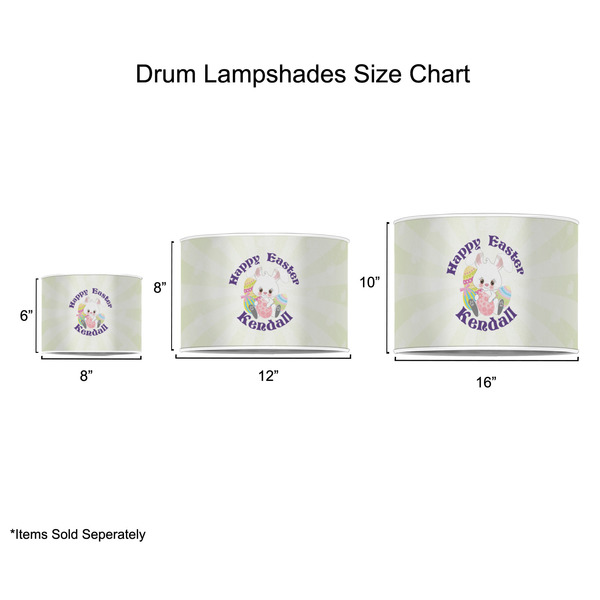 Easter Bunny Drum Lampshades - Sizing Chart