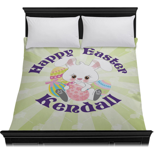 Easter Bunny Duvet Cover - Queen - On Bed - No Prop