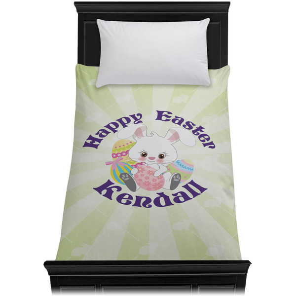 Easter Bunny Duvet Cover - Twin - On Bed - No Prop