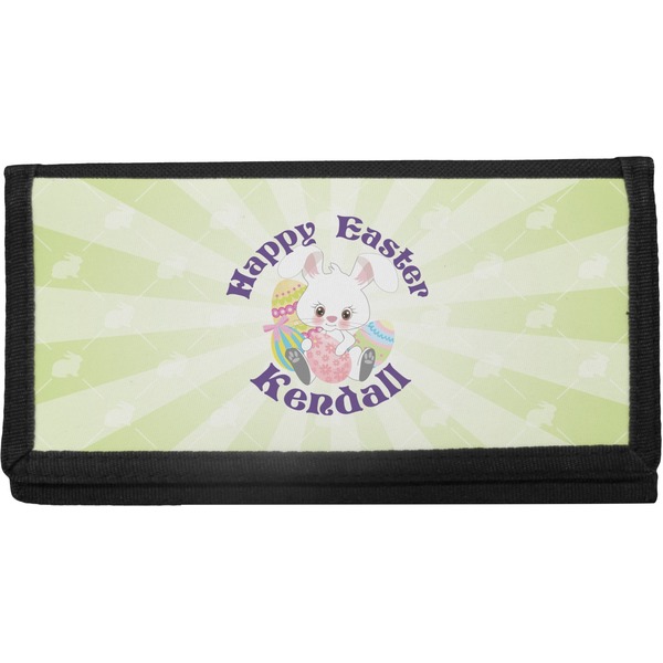 Custom Easter Bunny Canvas Checkbook Cover (Personalized)