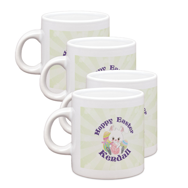 Custom Easter Bunny Single Shot Espresso Cups - Set of 4 (Personalized)