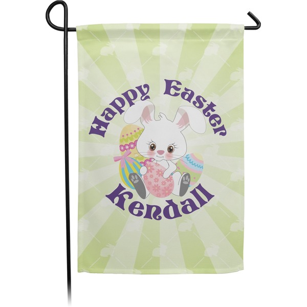 Custom Easter Bunny Small Garden Flag - Double Sided w/ Name or Text