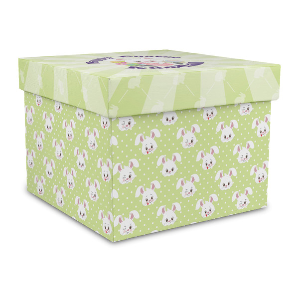 Custom Easter Bunny Gift Box with Lid - Canvas Wrapped - Large (Personalized)