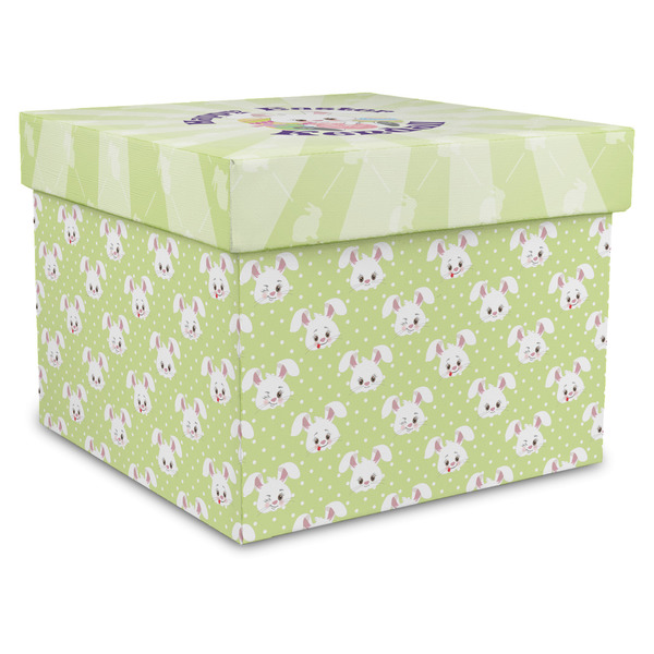 Custom Easter Bunny Gift Box with Lid - Canvas Wrapped - X-Large (Personalized)