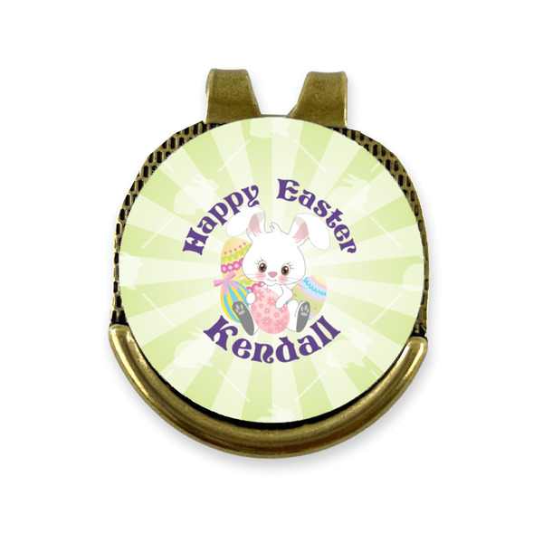 Custom Easter Bunny Golf Ball Marker - Hat Clip - Gold