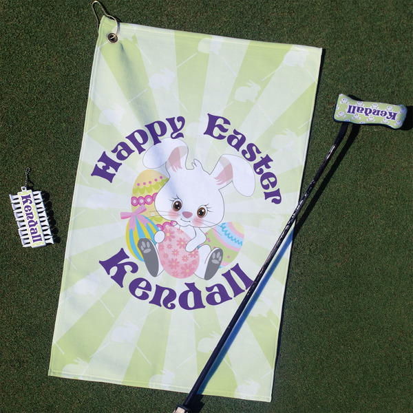 Custom Easter Bunny Golf Towel Gift Set (Personalized)