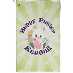 Easter Bunny Golf Towel - Poly-Cotton Blend - Small w/ Name or Text
