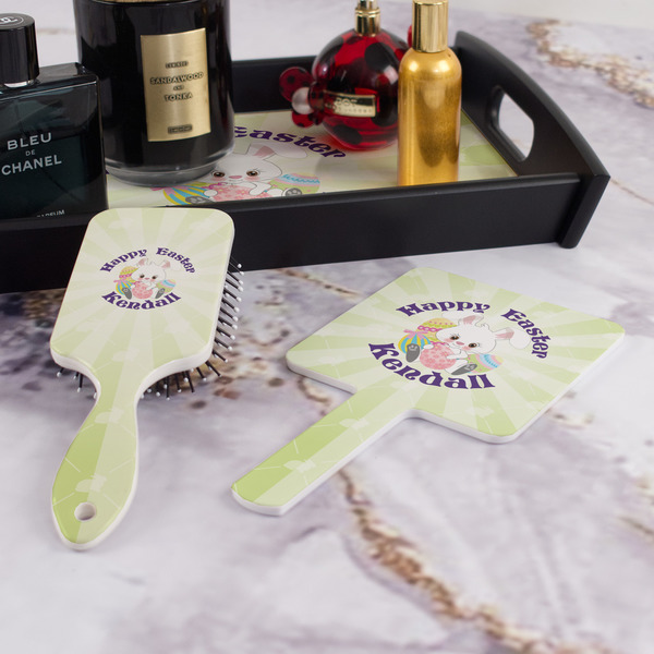 Easter Bunny Hair Brush and Hand Mirror - Bathroom Scene