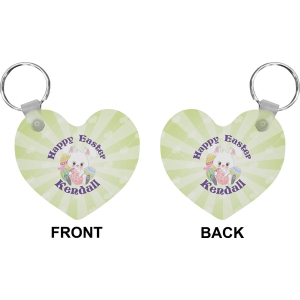 Easter Bunny Heart Keychain (Front + Back)