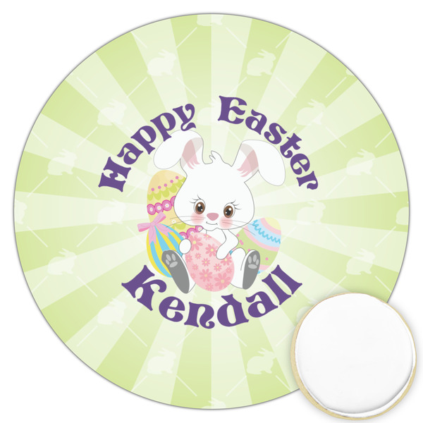 Custom Easter Bunny Printed Cookie Topper - 3.25" (Personalized)
