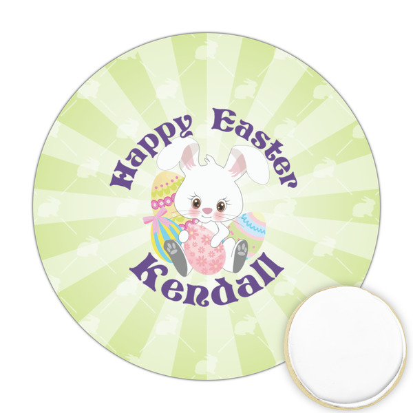 Custom Easter Bunny Printed Cookie Topper - Round (Personalized)