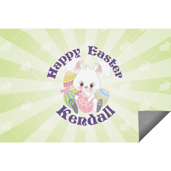 Custom Easter Bunny Indoor / Outdoor Rug - 6'x8' w/ Name or Text