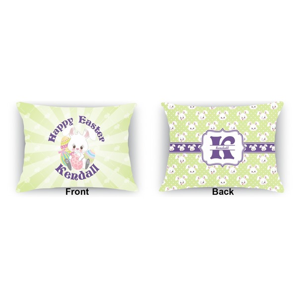 Easter Bunny  Indoor Rectangular Burlap Pillow (Front and Back)
