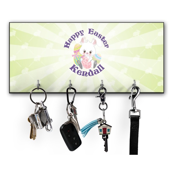 Custom Easter Bunny Key Hanger w/ 4 Hooks w/ Graphics and Text