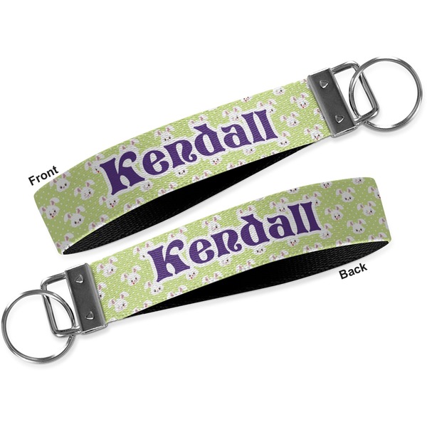 Easter Bunny Key-chain - Metal and Nylon - Front and Back