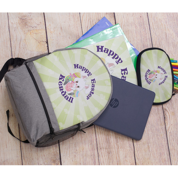 Easter Bunny Large Backpack - Gray - With Stuff