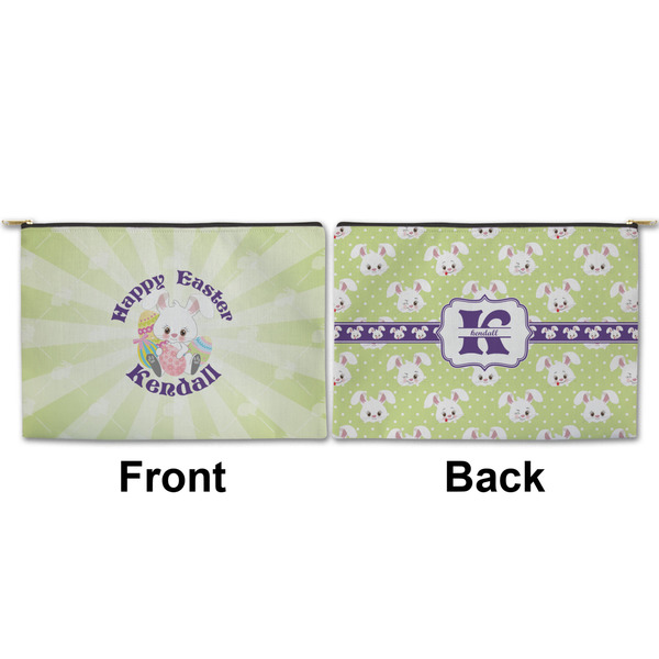 Easter Bunny Large Zipper Pouch Approval (Front and Back)