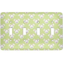 Easter Bunny Light Switch Cover (4 Toggle Plate)