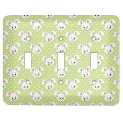 Easter Bunny Light Switch Cover (3 Toggle Plate)