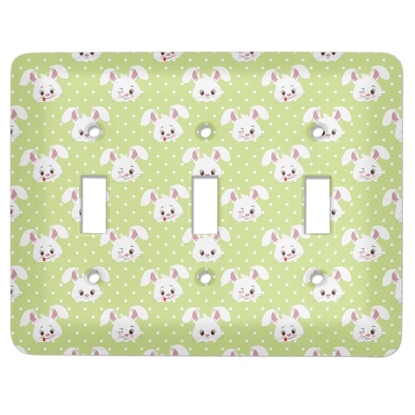 Custom Easter Bunny Light Switch Cover (3 Toggle Plate)