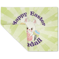 Easter Bunny Double-Sided Linen Placemat - Single w/ Name or Text