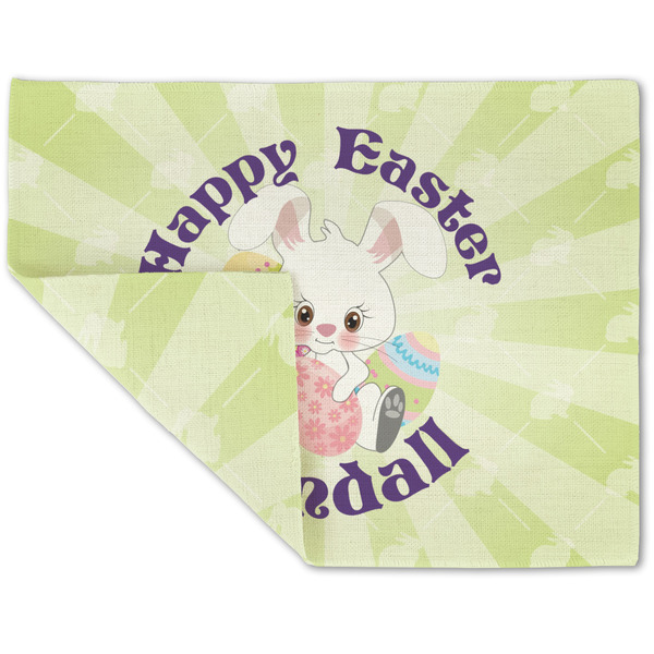 Custom Easter Bunny Double-Sided Linen Placemat - Single w/ Name or Text