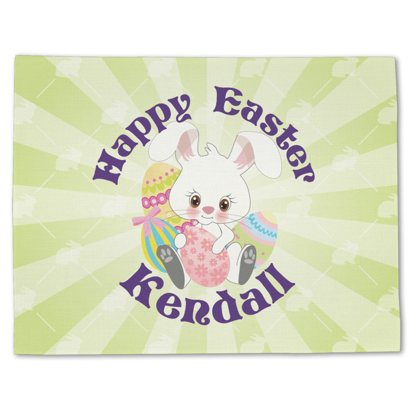 Custom Easter Bunny Single-Sided Linen Placemat - Single w/ Name or Text
