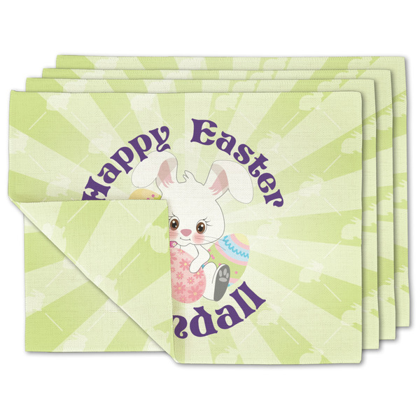 Custom Easter Bunny Linen Placemat w/ Name or Text