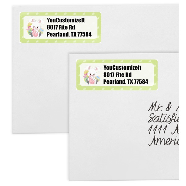 Easter Bunny Mailing Labels - Double Stack Close Up
