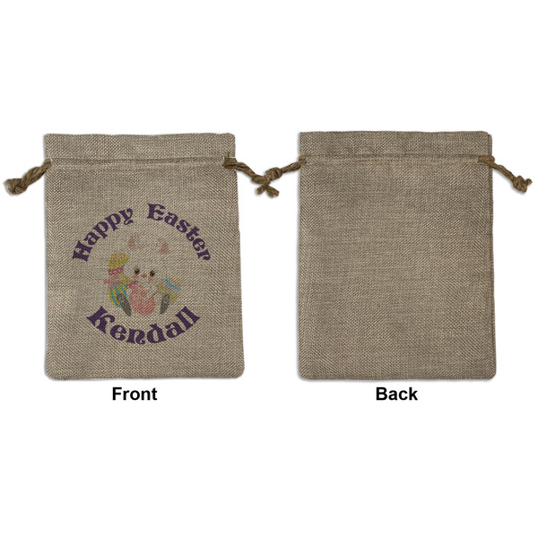 Easter Bunny Medium Burlap Gift Bag - Front Approval