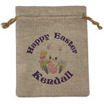 Easter Bunny Medium Burlap Gift Bag - Front (Personalized)