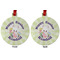 Easter Bunny Metal Ball Ornament - Front and Back