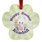 Easter Bunny Metal Paw Ornament - Front